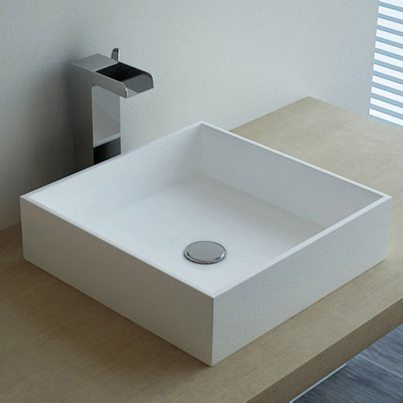 Design vasque à poser mineral 40x40