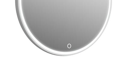 Miroir Led minéral , diamètre 70 cm, matière composite minérale, Rond Plat