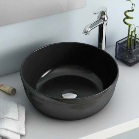 Vasque à poser ronde noir 39 cm céramique, Pure Fine - image 2