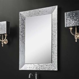 Céline, miroir salle de bain 98X70 cm, cadre verre argent