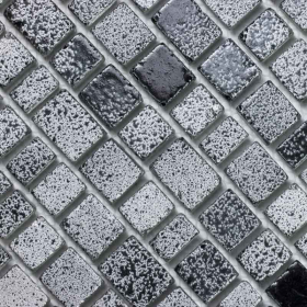 Mosaïque en verre gris, 31x31 cm, Brick Grey