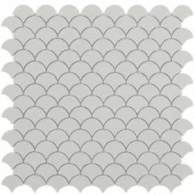Mosaïque écailles verre recyclé gris clair, 31x32 cm, Nordic matt light grey