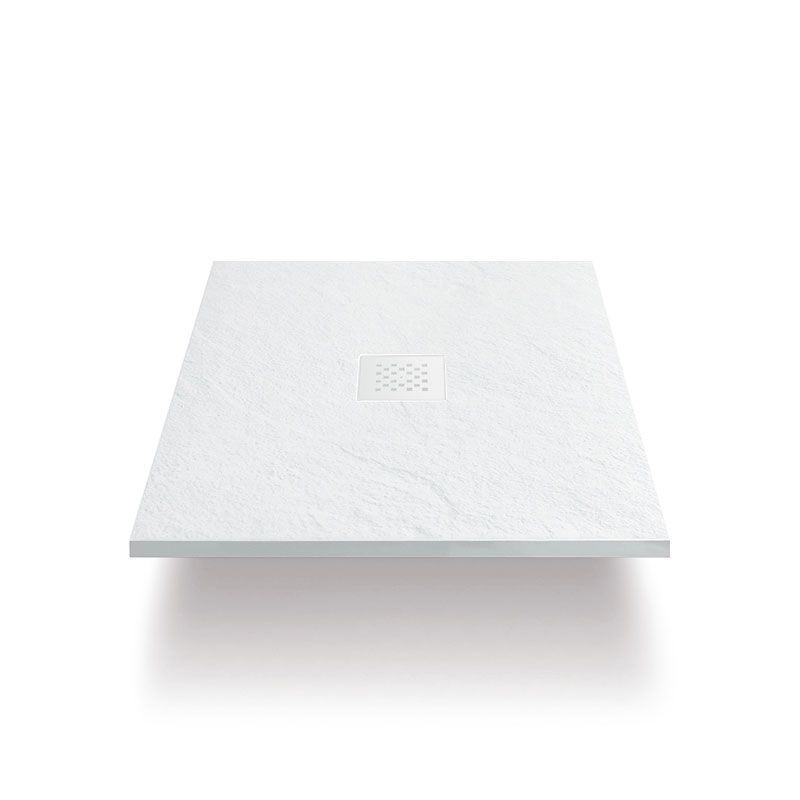 Receveur de douche carré 70, 80 cm, grille blanche, Composite Blanc, Fjord - image 2