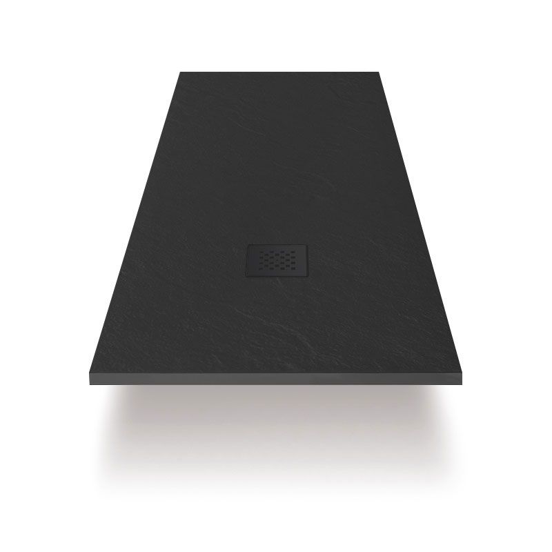 Receveur de douche 90x120, 140, 160 ou 200 cm. Grille noire, Composite Noir, Fjord - image 2