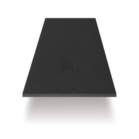 Receveur de douche 100x120, 140, 160 ou 200 cm. Grille noire, Composite Noir, Fjord - image 2