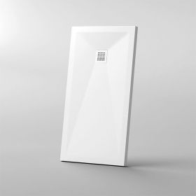 Receveur de douche 80x120, 140, ou 200 cm. Grille blanche, Solid Surface Blanc, Toscane - image 2