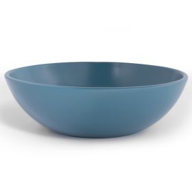 Vasque à poser Ø47,5 cm ronde, céramique, Bleu mat, made in France, Desvres - image 2