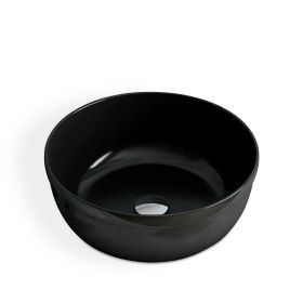 Vasque à poser ronde noir 39 cm céramique, Pure Fine