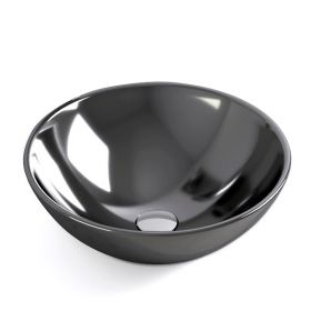Vasque à poser ronde en céramique, argent - Ø40 cm - Balea