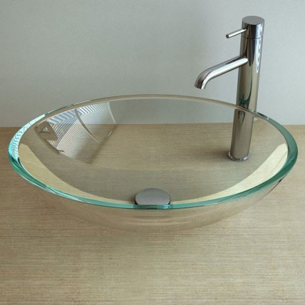 Esthétisme : vasque à poser ronde glass 51x37