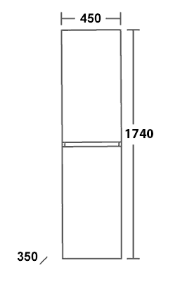 colonne de rangement salle de bain glass perla: schema technique
