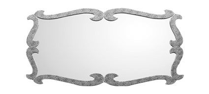 Marie, miroir salle de bain 150X75 cm, granité chrome argent