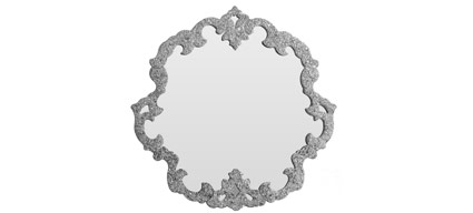 Stéphanie, miroir salle de bain 95x93 cm, granité gris argent