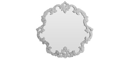 Stéphanie, miroir salle de bain 95x93 cm, granité transparent