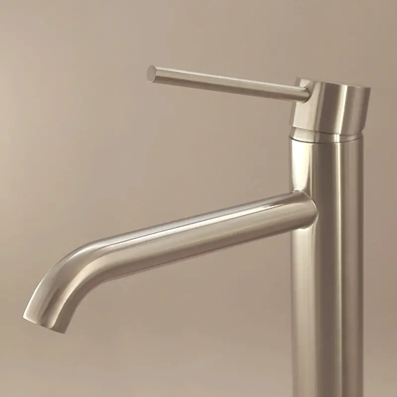 Mitigeur lavabo haut inox brossé, Châtelet