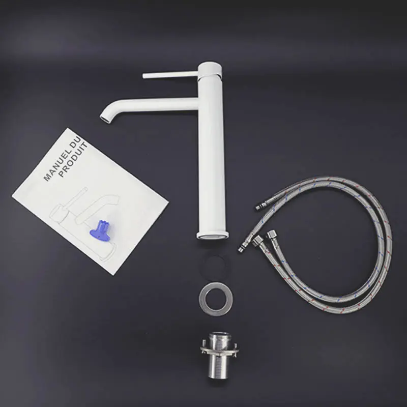 Robinet mitigeur lavabo haut blanc mat, Châtelet III