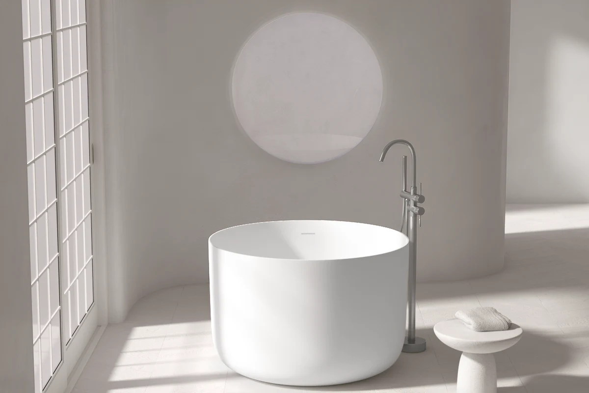 Baignoire Ilot Ronde 105X68 Solid Surface, Yokuso
