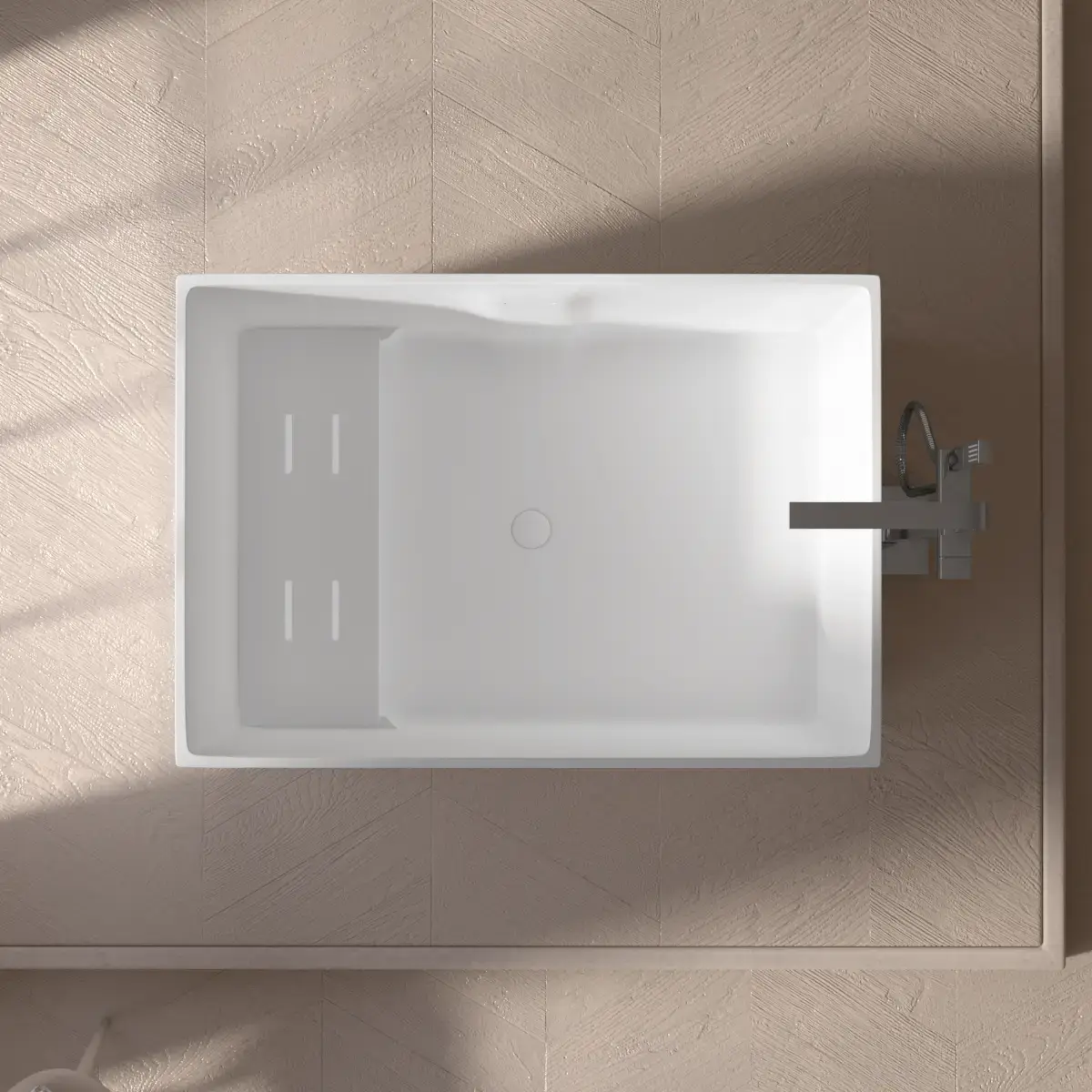 Ofuro Baignoire Ilot 120X68X75 Solid Surface