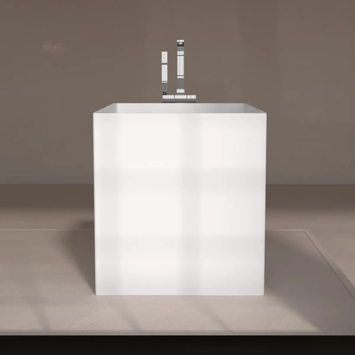 Ofuro Baignoire Ilot 120X68X75 Solid Surface
