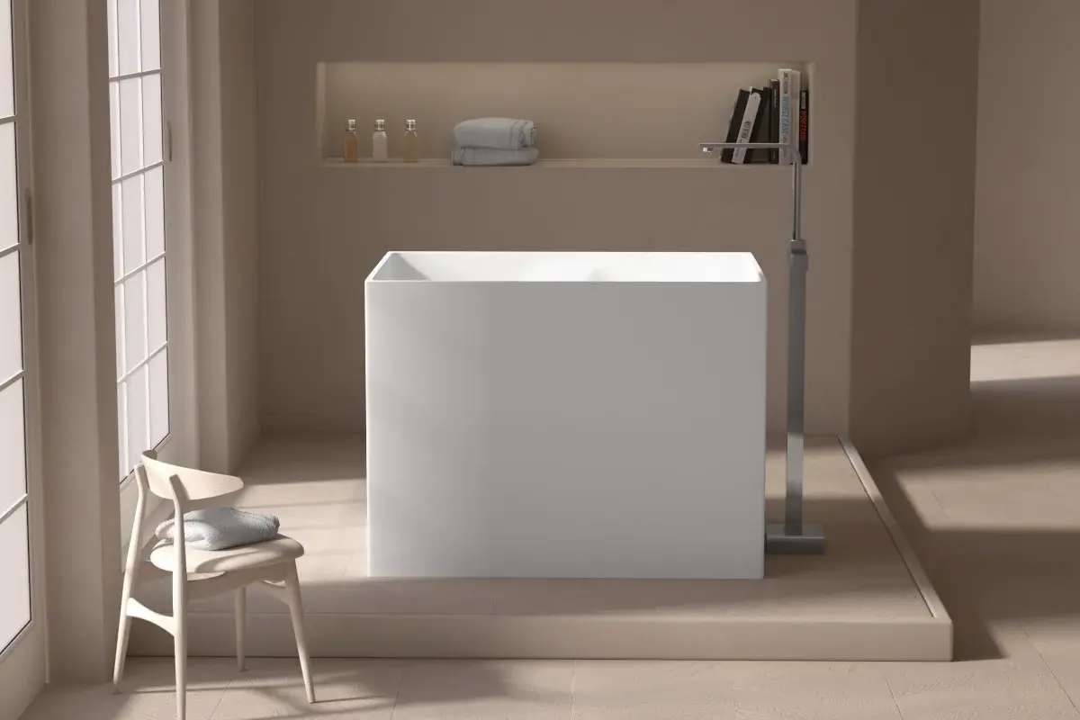Ofuro Baignoire Ilot 120X68X75 Solid Surface