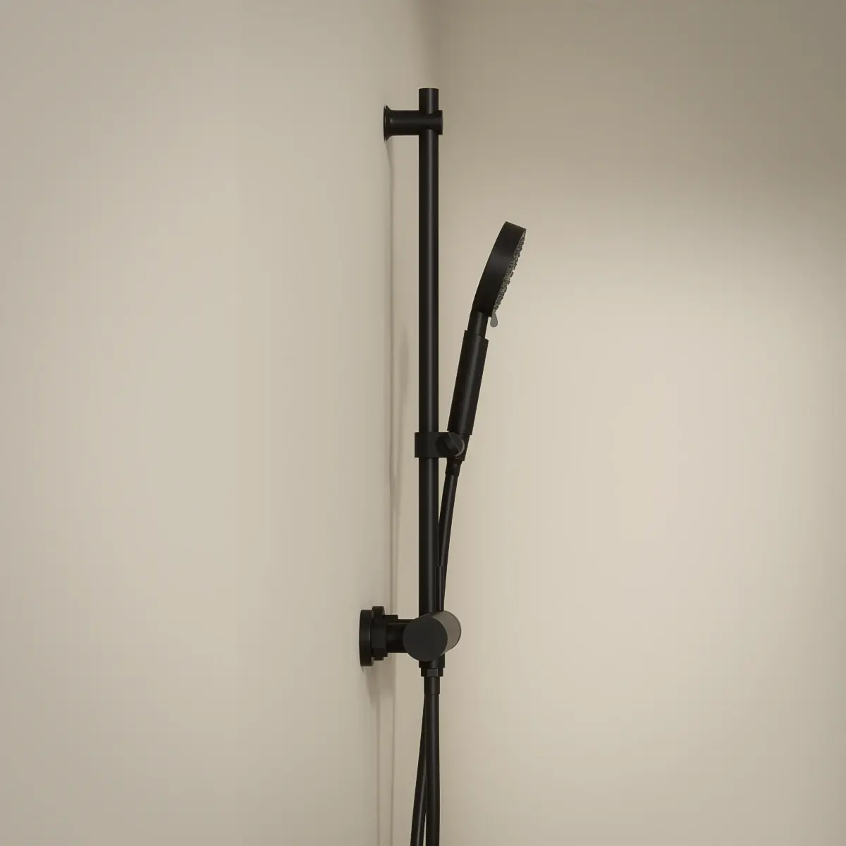 Mitigeur douche externe, barre et douchette ronde, noir mat, Châtelet 