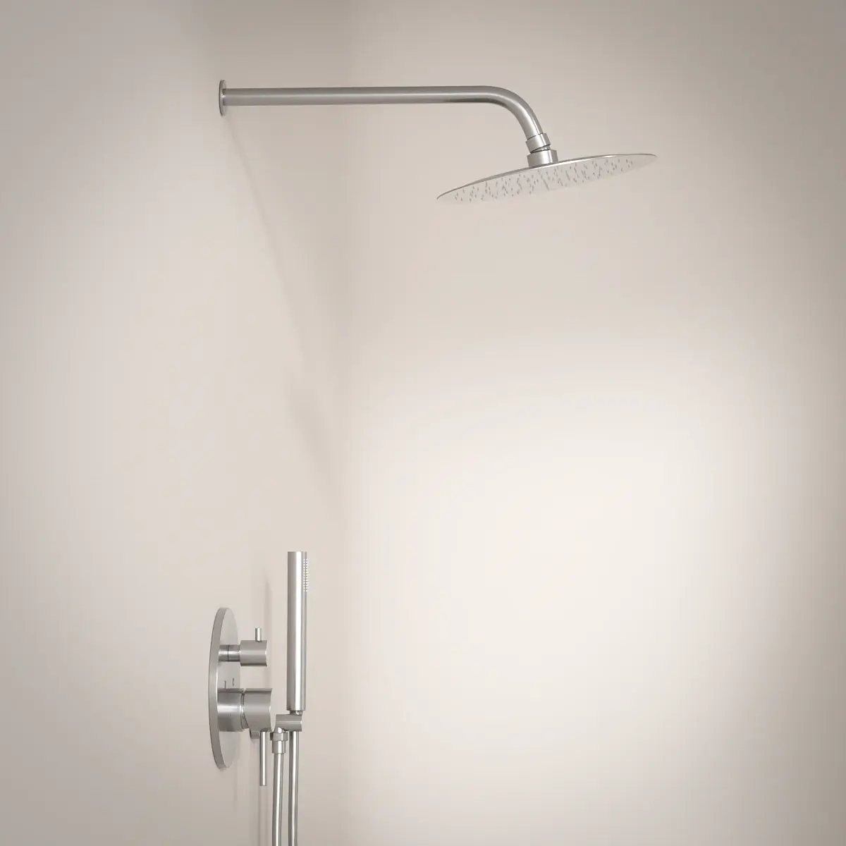 Pack robinetterie mitigeur douche à encastrer, inox brossé, 2 sorties, Châtelet
