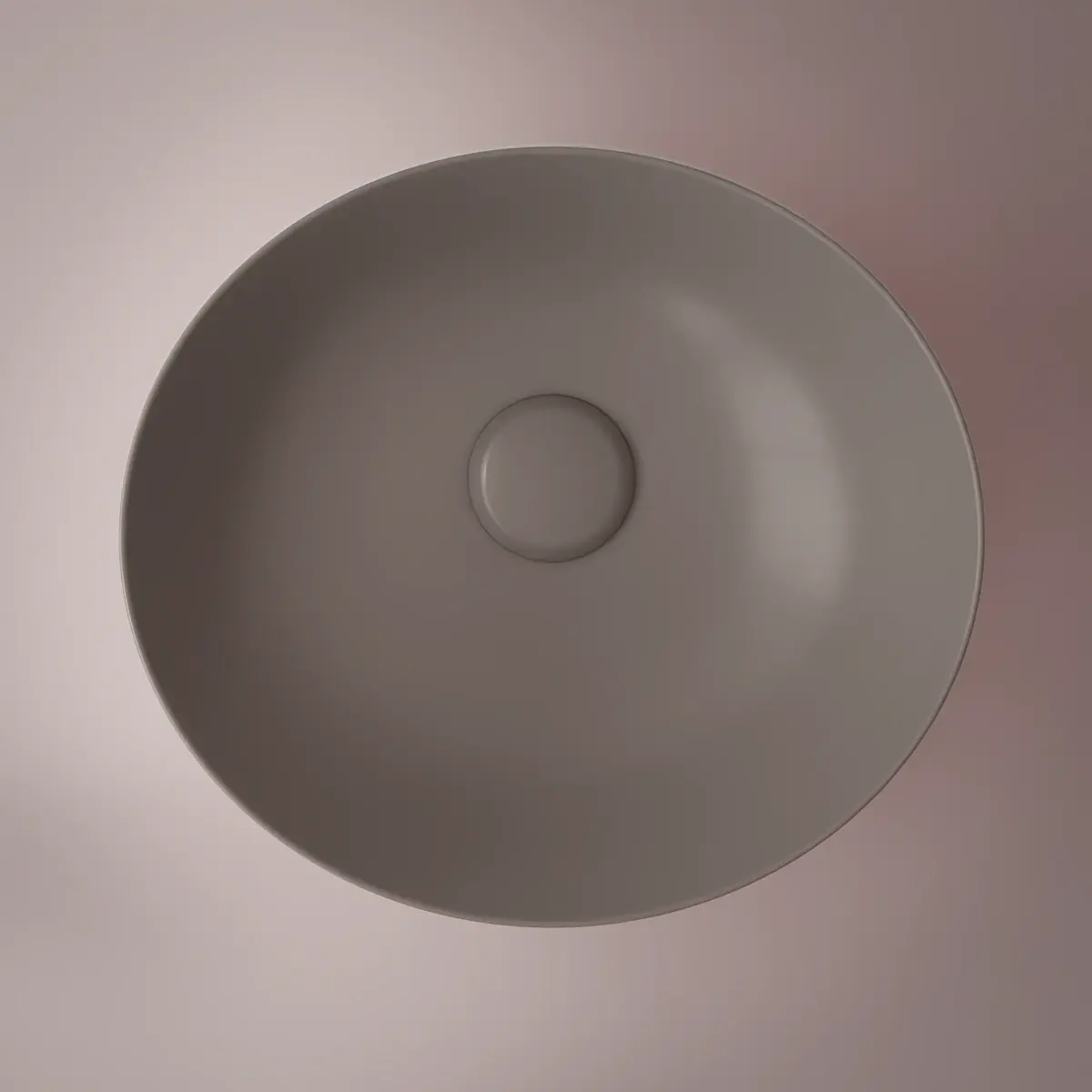 Vasque à poser ronde 41 x 37 cm, gris moyen, céramique, Porcelaine de Paris