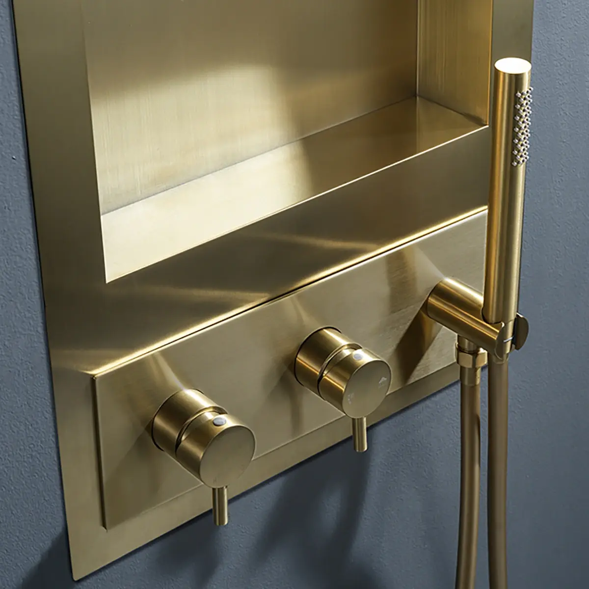 Douche Encastrée avec Niche, Doré Brossé, Châtelet 