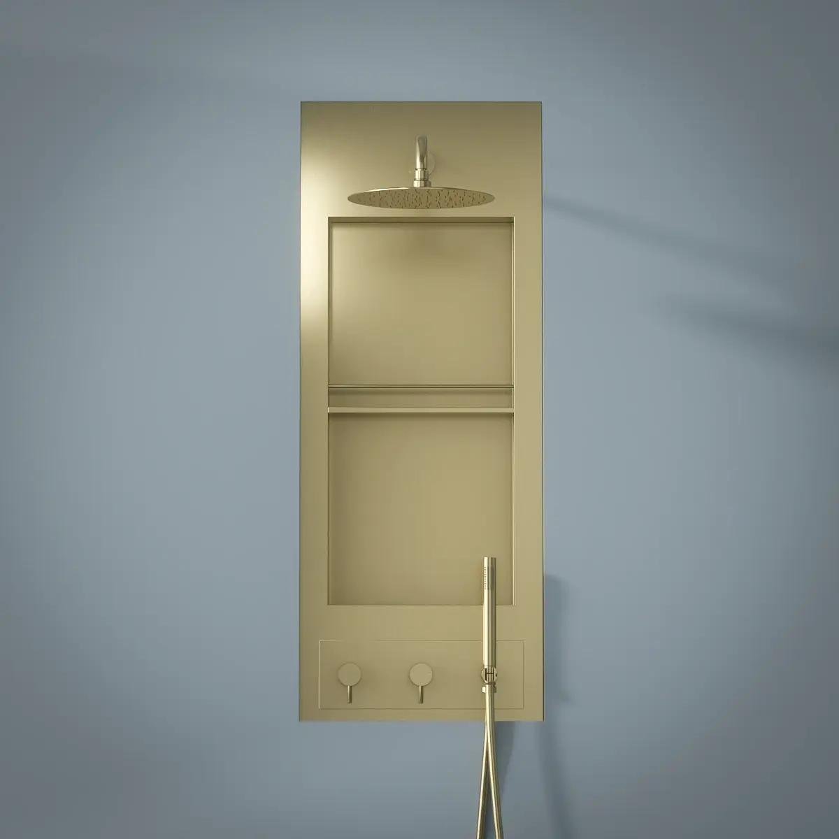 Douche Encastrée avec Niche, Doré Brossé, Châtelet 