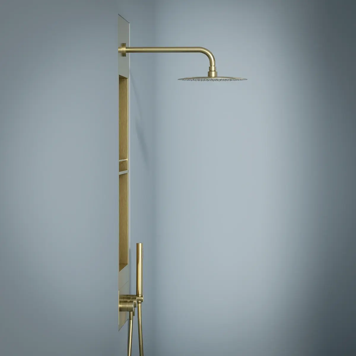 Douche Encastrée avec Niche, Doré Brossé, Châtelet 