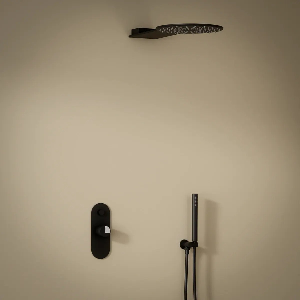 Composition de douche, Noir mat, Infinity Flow