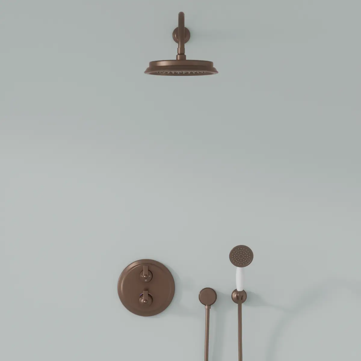 Composition thermostatique de douche à encastrer traité cuivre, Liberty