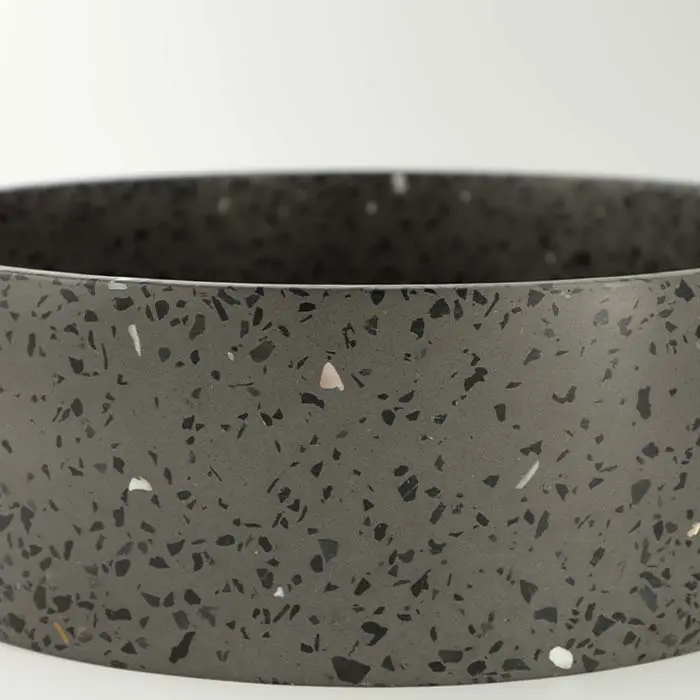 Vasque béton ronde, Ø39 cm, terrazzo noir, T6