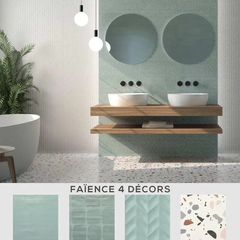 Faïence 20x50 uni et motifs, Arts Turquoise