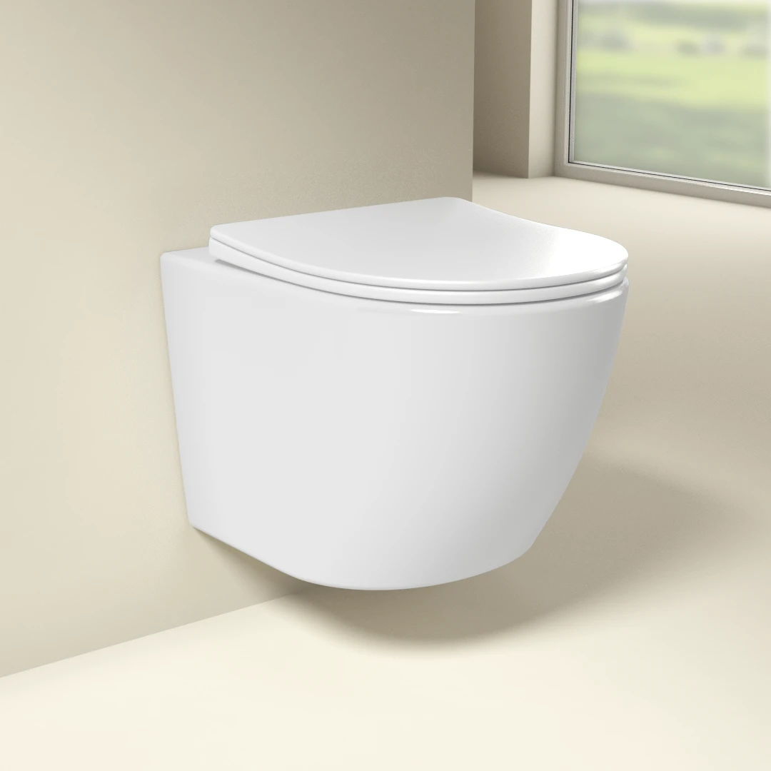 WC Suspendu compact, 49x37 cm, Blanc brillant, Celia
