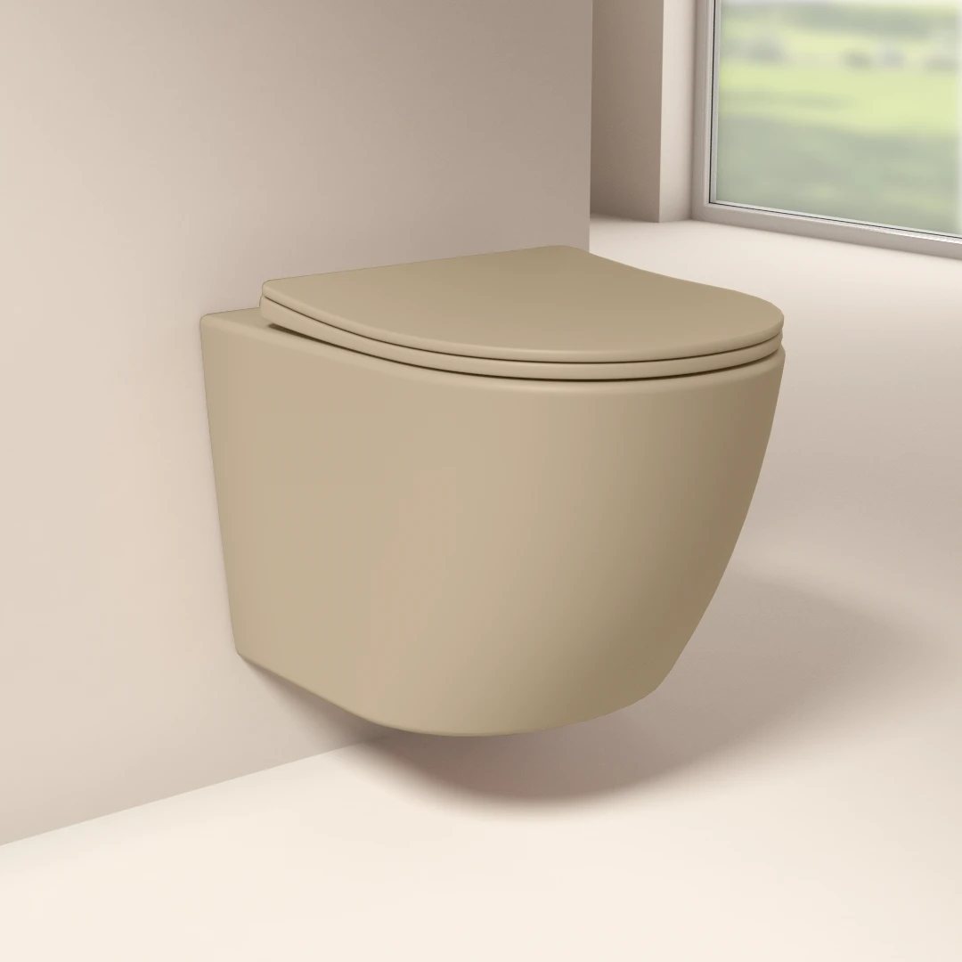 WC Suspendu compact, 49x37 cm, Cappuccino mat, Celia