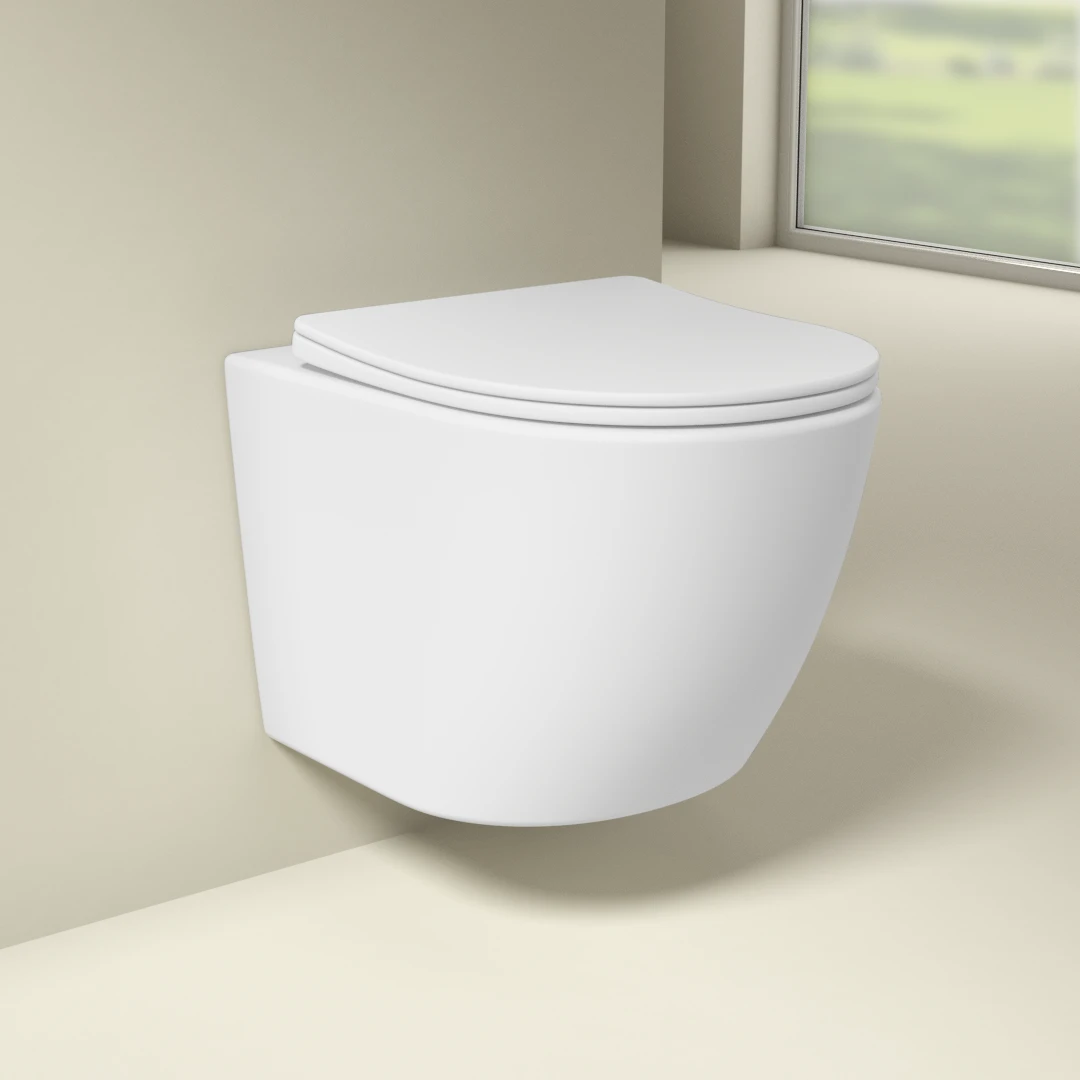 WC Suspendu compact, 49x37 cm, Blanc mat, Celia