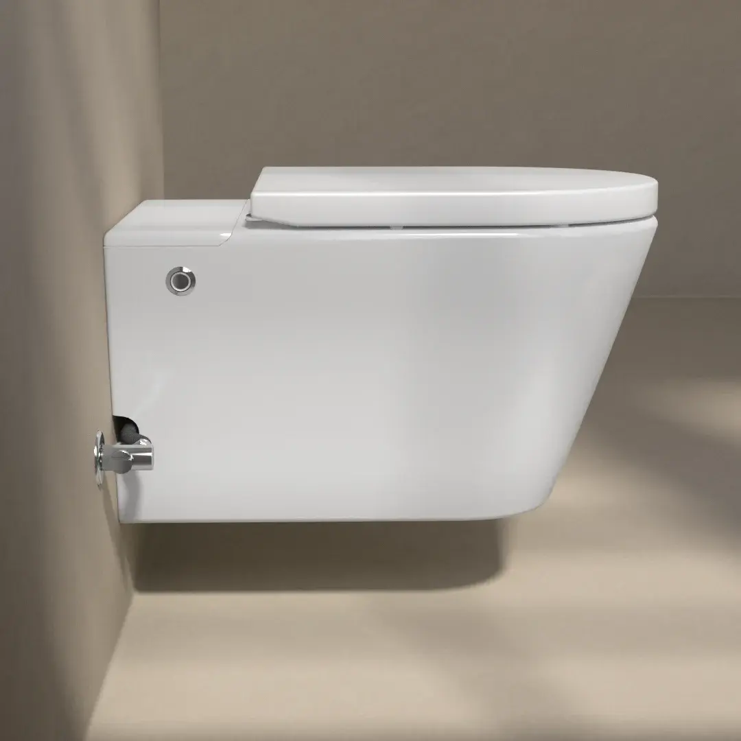 WC suspendu ne nécessitant pas de réservoir + abattant + bâti-support, W1.0