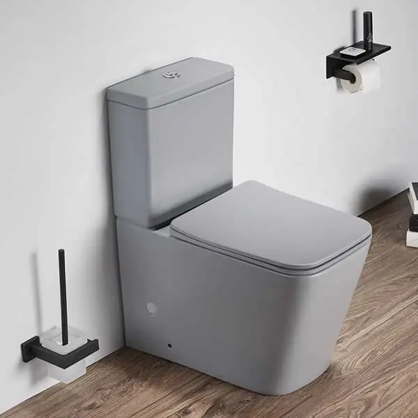 WC à poser, 64x38x83 cm, Gris clair mat, Flavio
