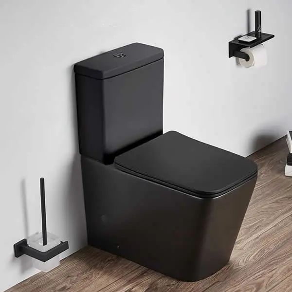 WC à poser, 64x38x83 cm, Noir mat, Flavio