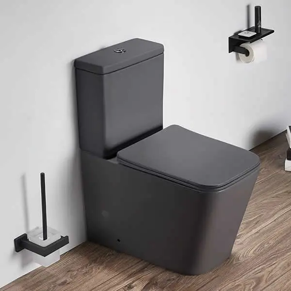 WC à poser, 64x38x83 cm, Gris foncé mat, Flavio