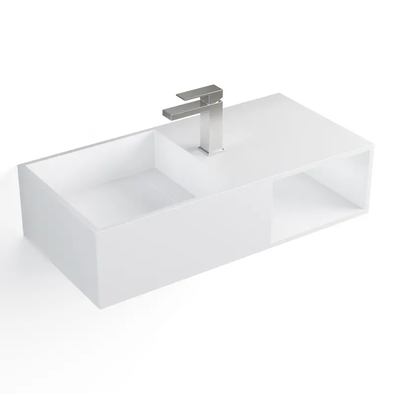 [JZ1004] Meuble salle de bain suspendu Mineral 80x40 cm, matière composite.webp