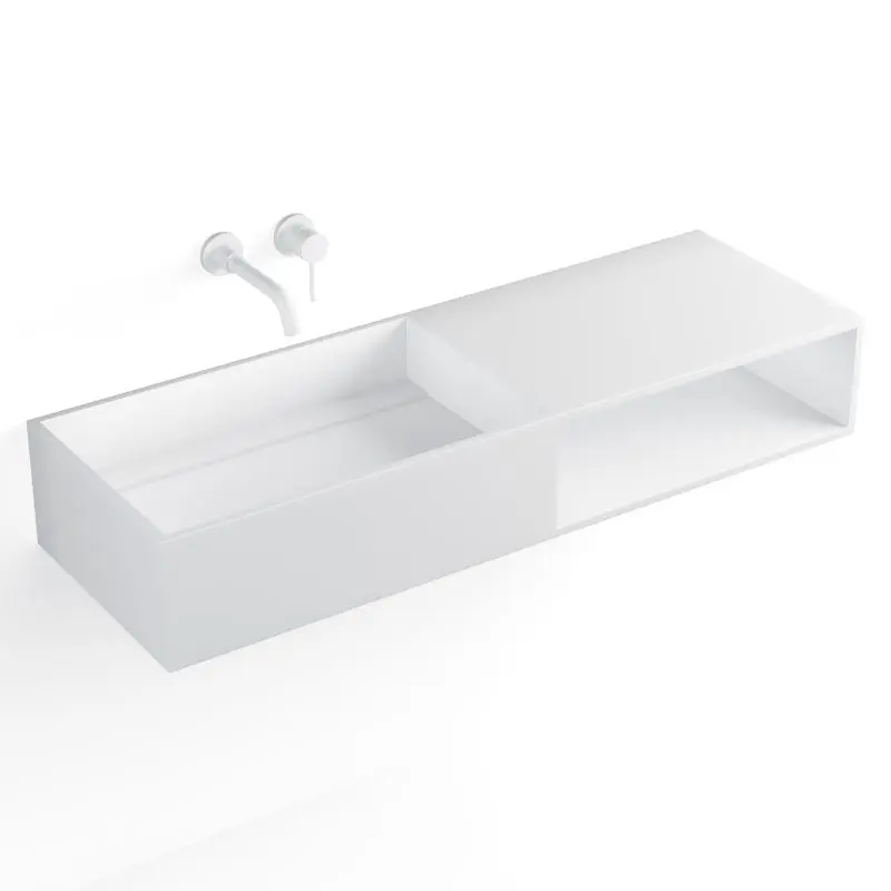 [JZ1015] Lavabo suspendu Mineral 120x40 cm, matière composite.webp