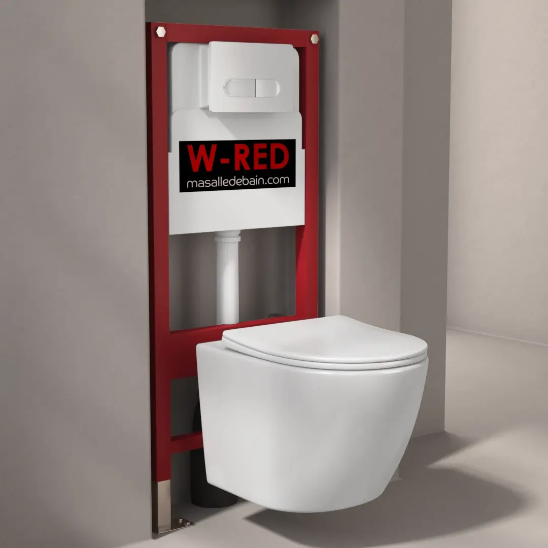 Pack Bati-support PRO W-RED + plaque blanche + WC Kivu
