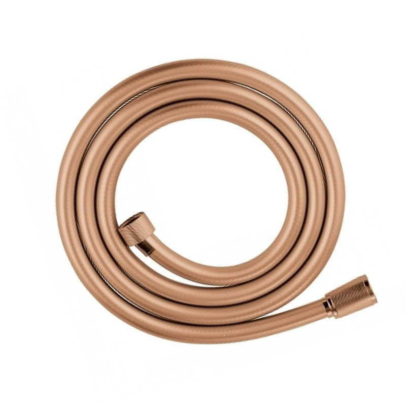 Colonne de douche avec mitigeur thermostatique, Ø25cm, doré rose brossé, douchette ronde, Châtelet III