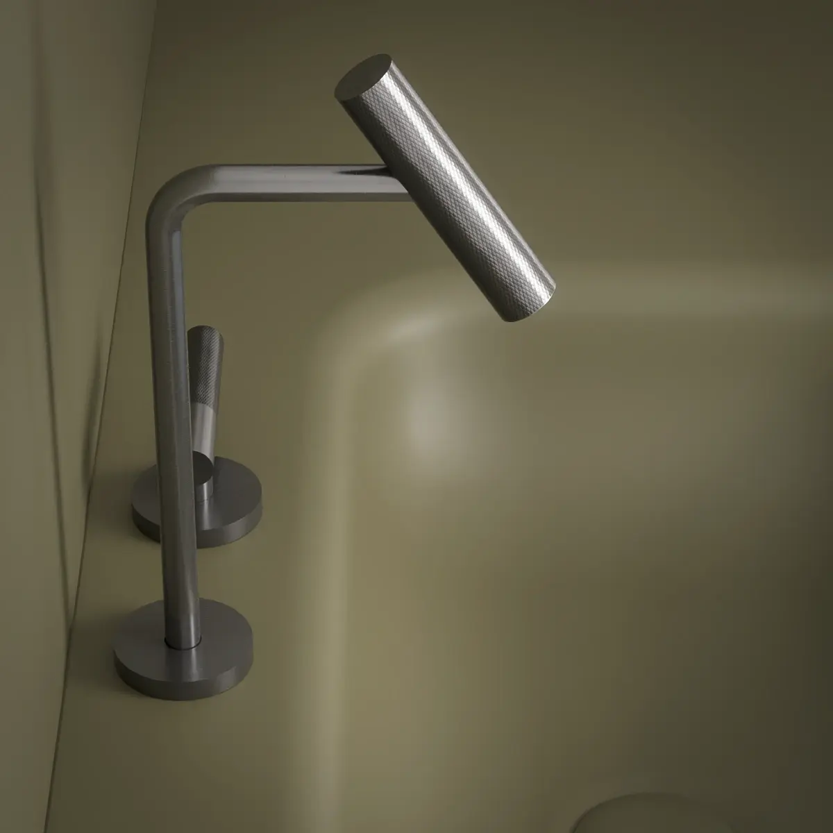 Mitigeur lavabo 2 trous, hauteur standard, Gun Metal, Honfleur