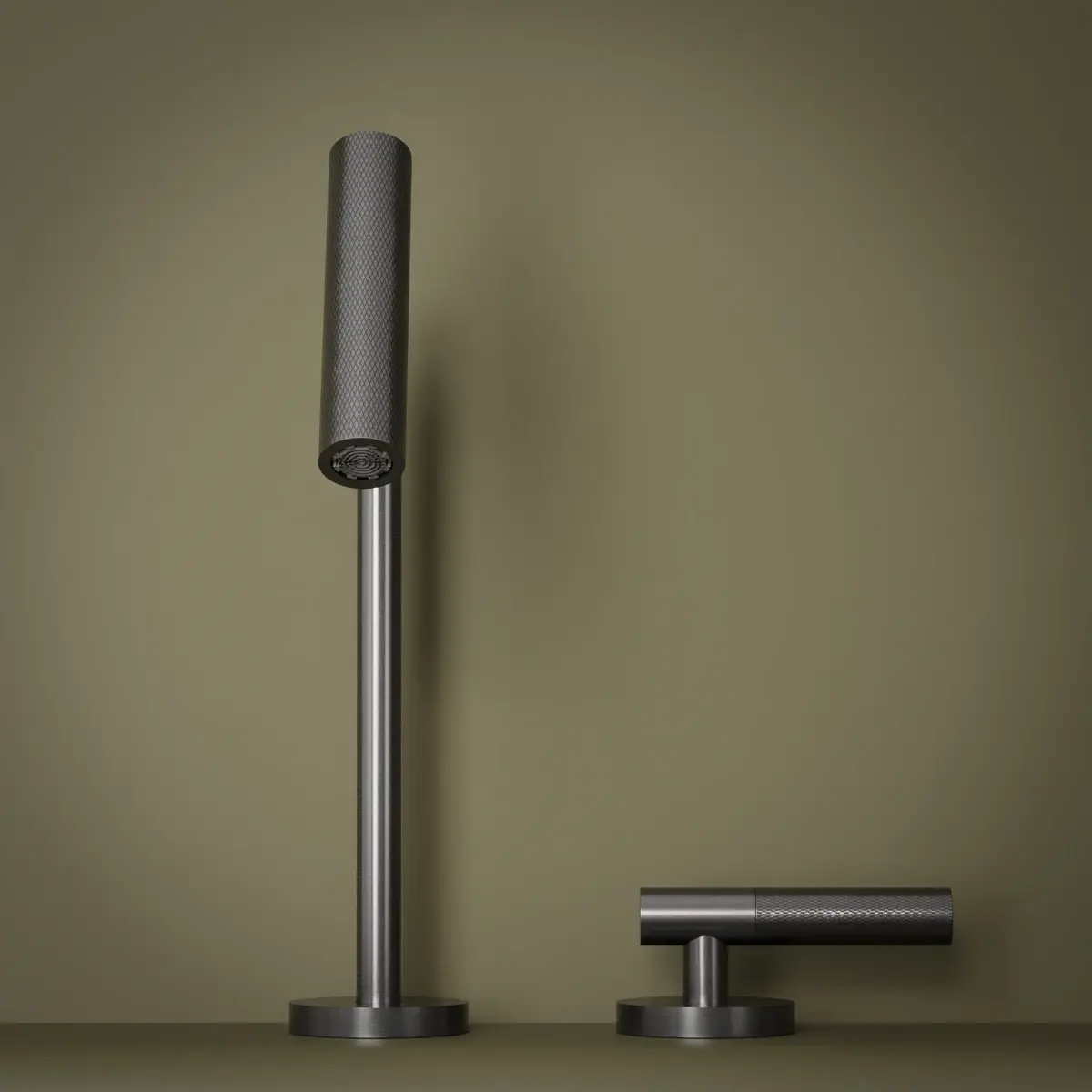 Mitigeur lavabo 2 trous, hauteur standard, Gun Metal, Honfleur