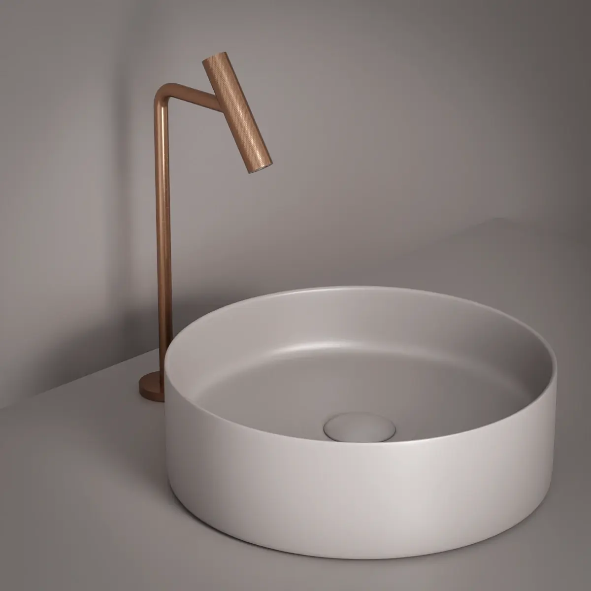 Mitigeur lavabo 2 trous, hauteur surélevée, Doré rose brossé, Honfleur
