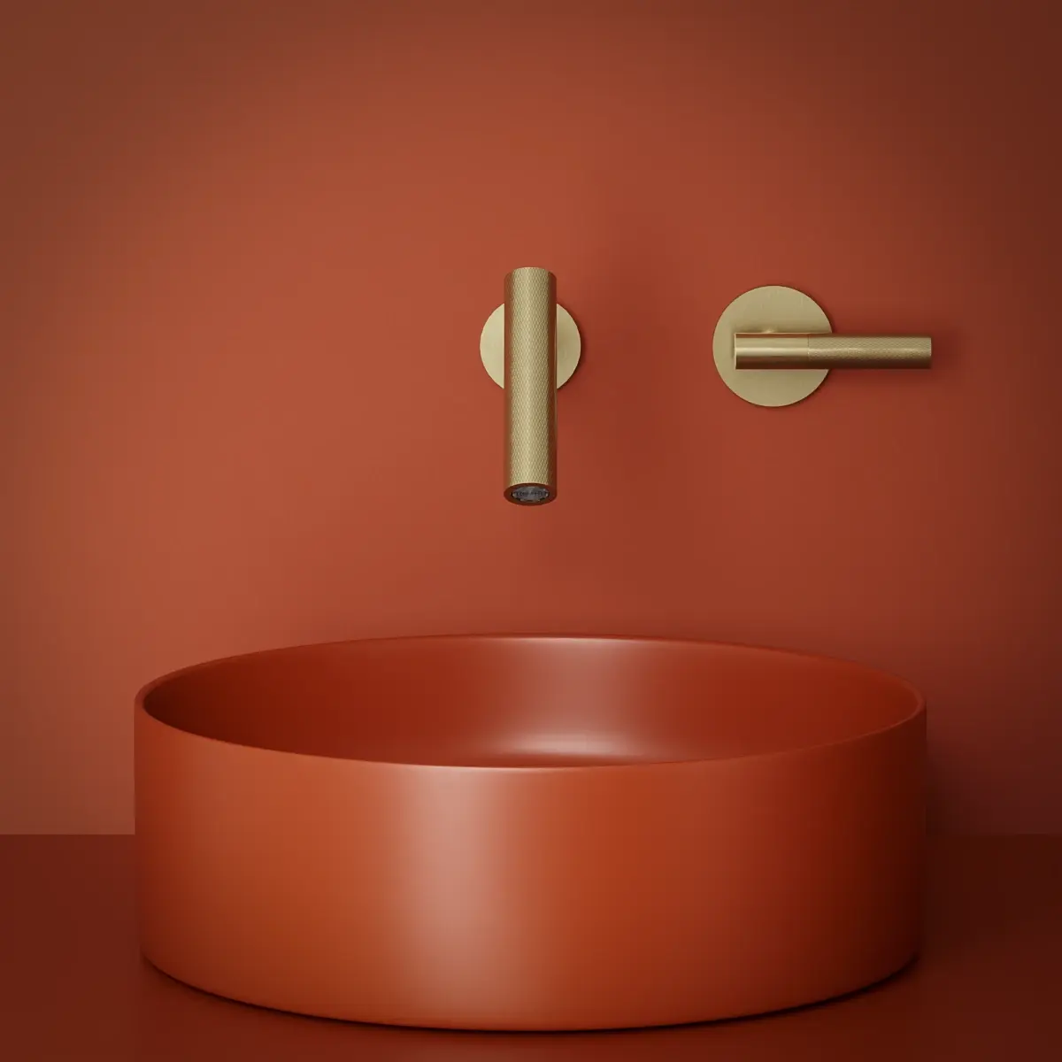 Mitigeur lavabo encastré, Doré brossé, Honfleur