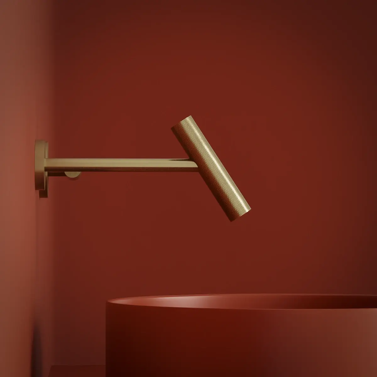 Mitigeur lavabo encastré doré